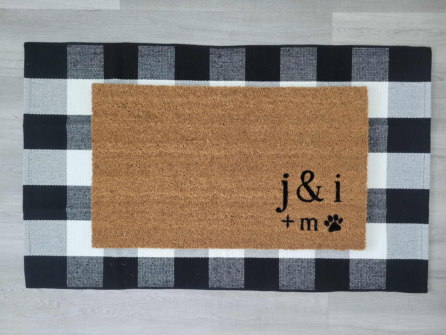Custom Initials & Dog Paw Doormat