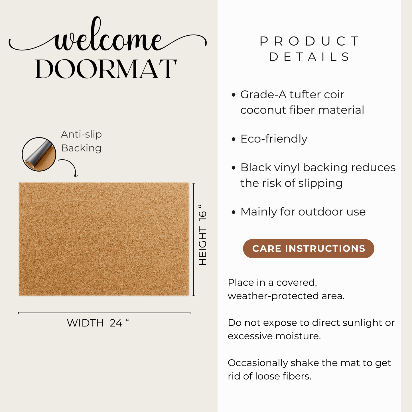 Custom and Personalized doormat details