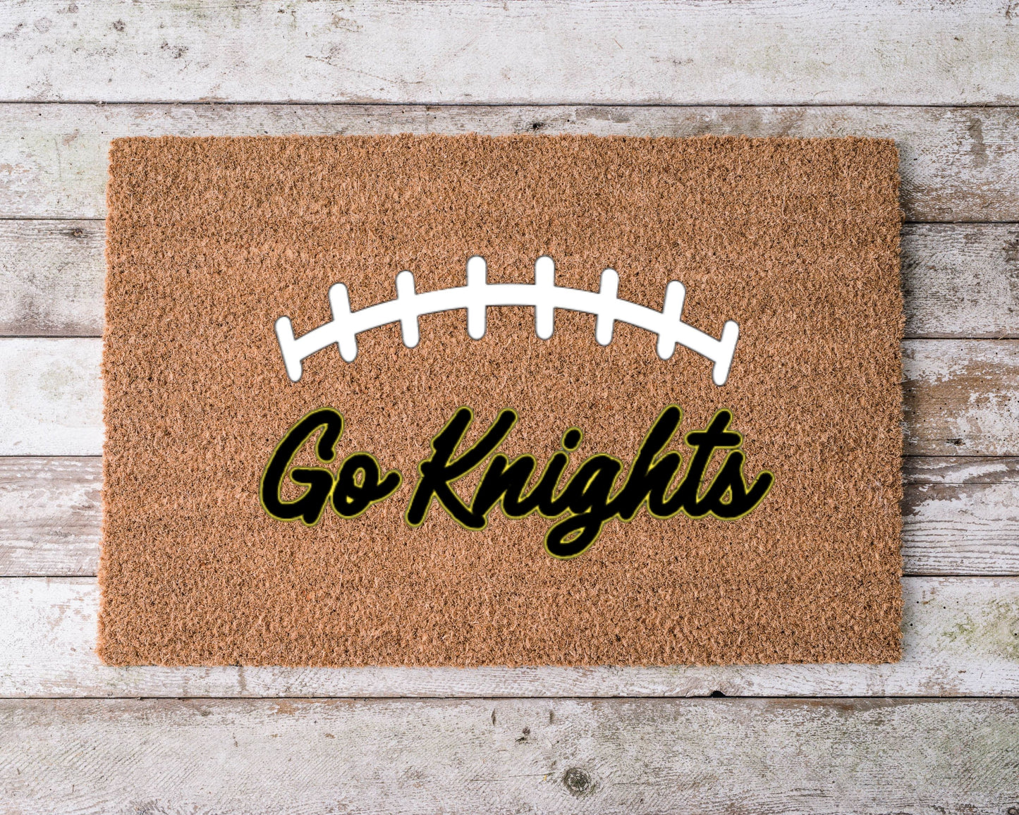 UCF Go Knights doormat – custom college football team welcome mat in black and gold