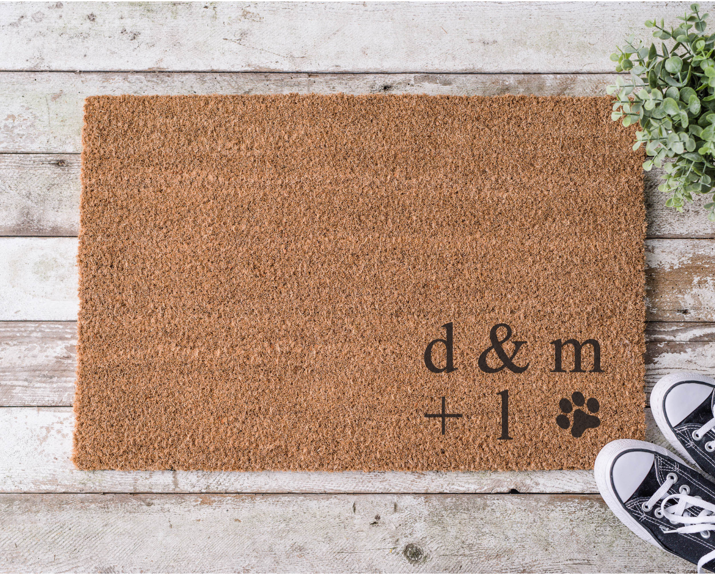 Custom Initials & Dog Paw Doormat