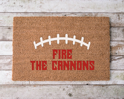 Tampa Bay Buccaneers Fire the Cannons doormat – custom hand-painted coir mat
