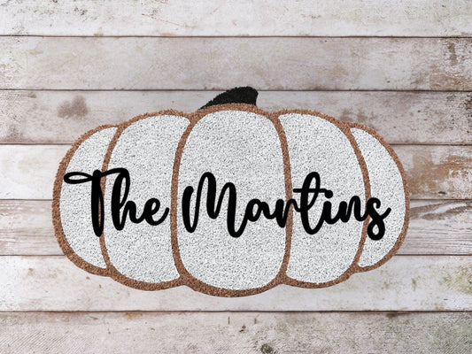 Customizable Hand-Painted Fall Welcome Mat with Last Name