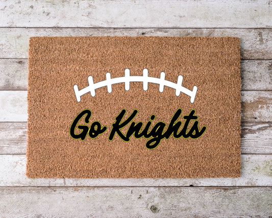 UCF Go Knights doormat – custom college football team welcome mat in black and gold