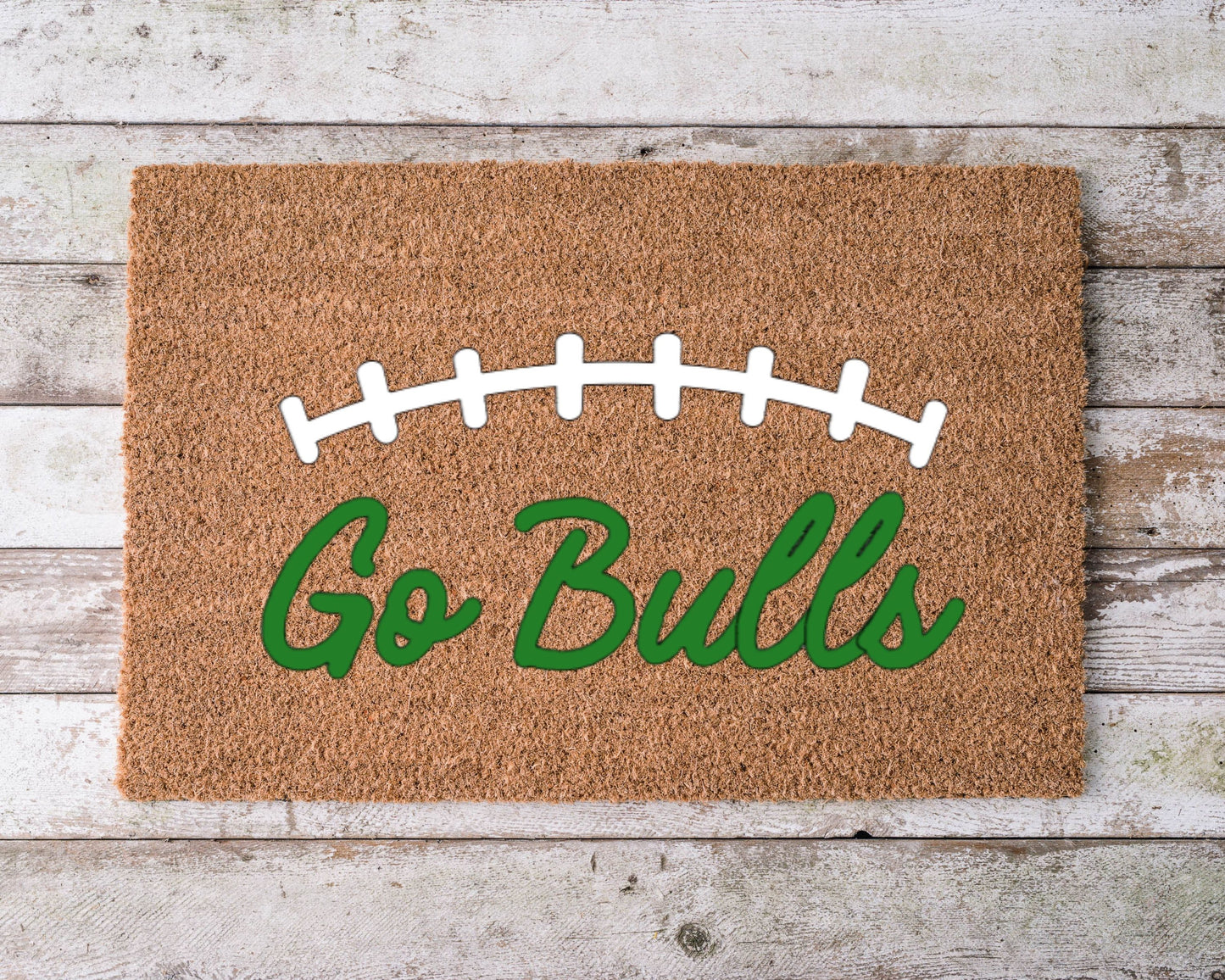 USF Bulls football themed welcome mat – Tampa Bay porch decor