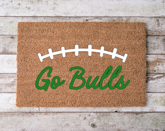 USF Bulls football themed welcome mat – Tampa Bay porch decor